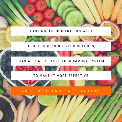 Blog post image that declares fasting can help reset your immune system